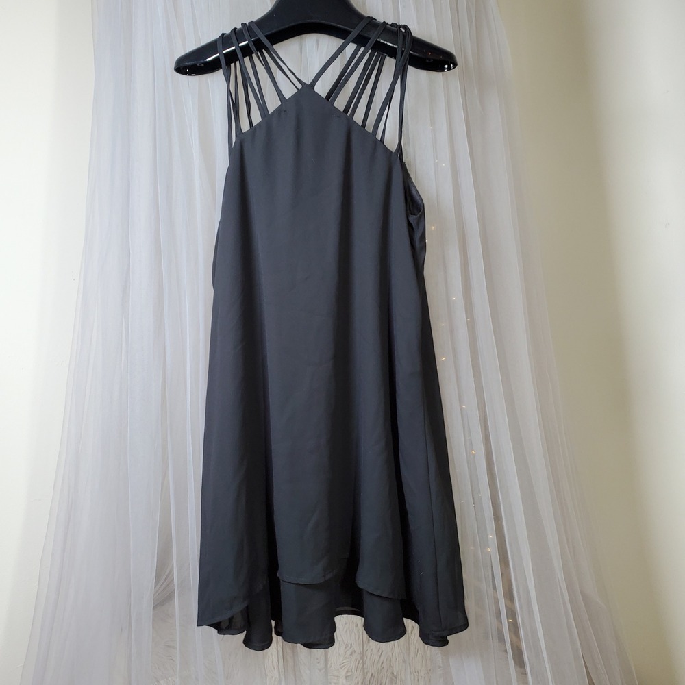Akira Red Label Formal Swing Little Black Mini Dress A Line Cruise Resort Size S - Picture 3 of 6